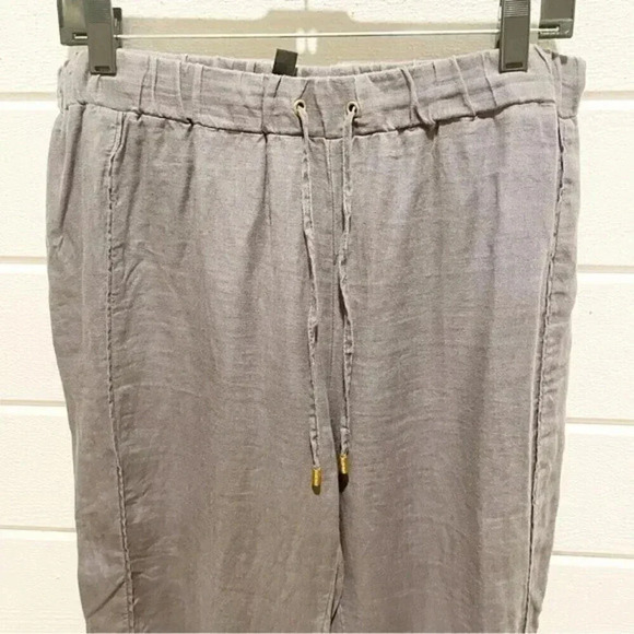 Ellen Tracy Pants Womens Medium Gray 100%
Linen Pull On Elastic Waist Drawstring - Picture 3 of 6